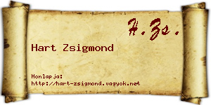 Hart Zsigmond névjegykártya